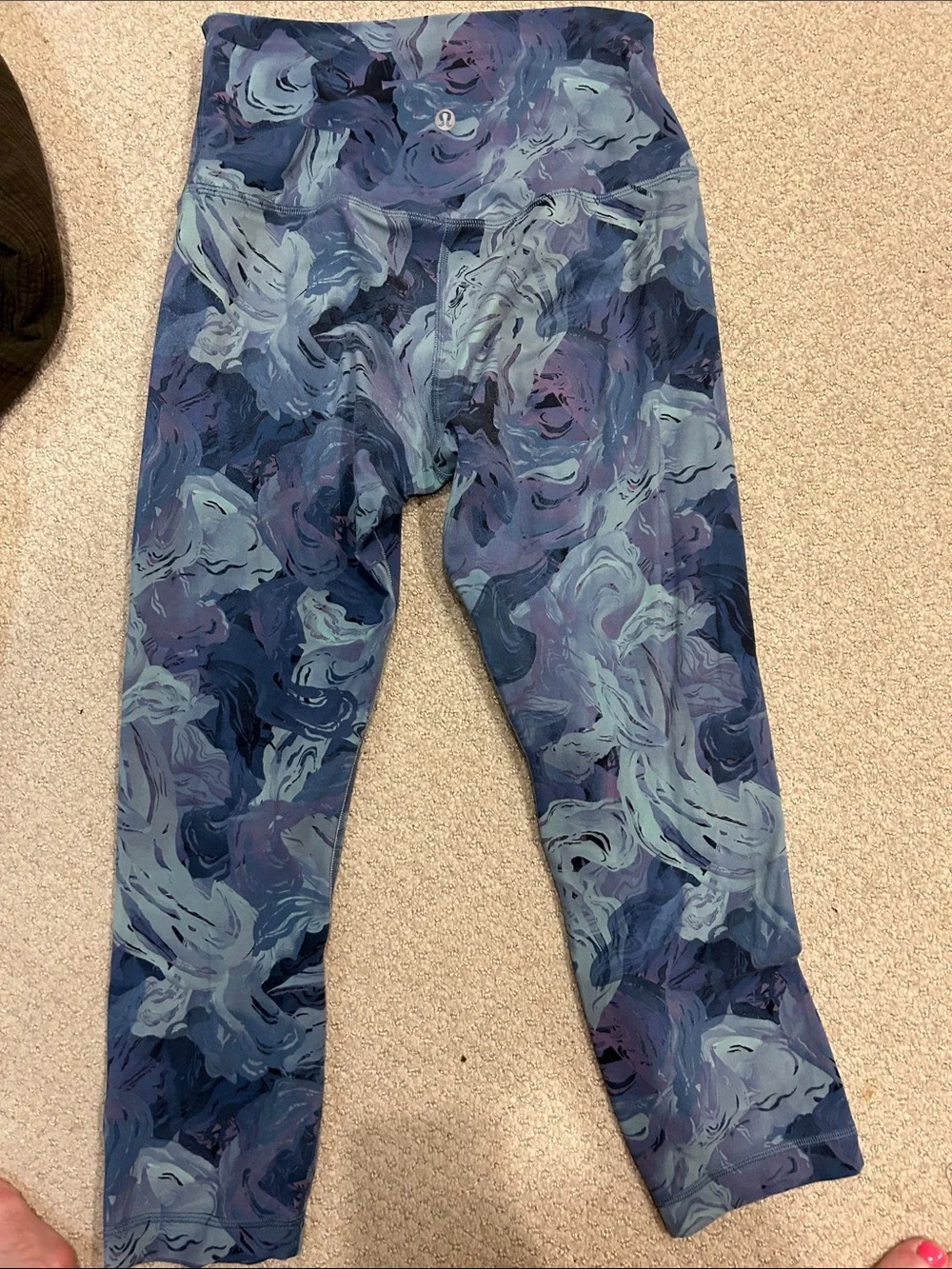 lululemon athletica Purple & Blue Marble Print Leggings